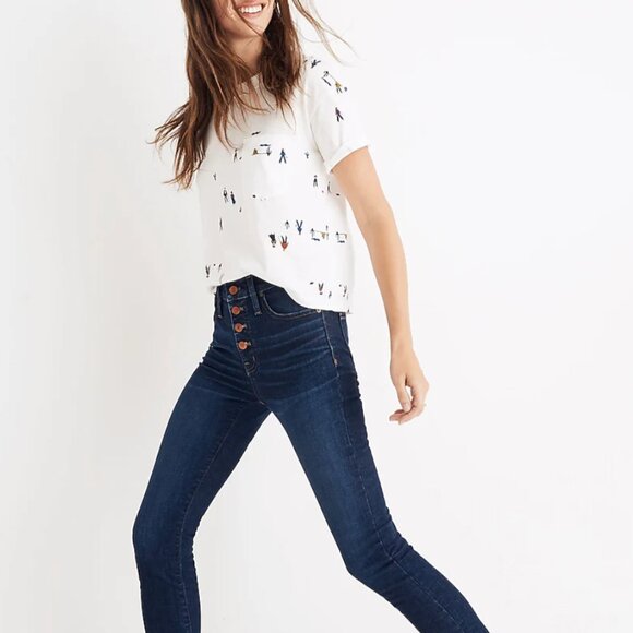 Madewell Tall 9" High Rise Skinny Jeans in Hayes Wash: Button-Front Edition - Picture 2 of 8